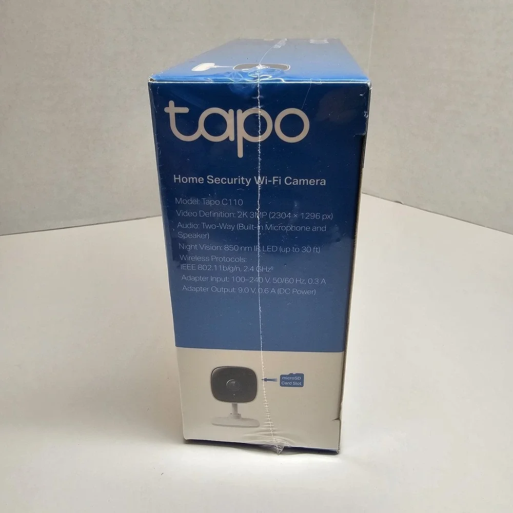 TP-Link Tapo C110 2K Wi-Fi Security Camera, Person Detection,Night Vision SEALED